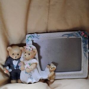 Charming Teddy Bear Wedding Picture Frame